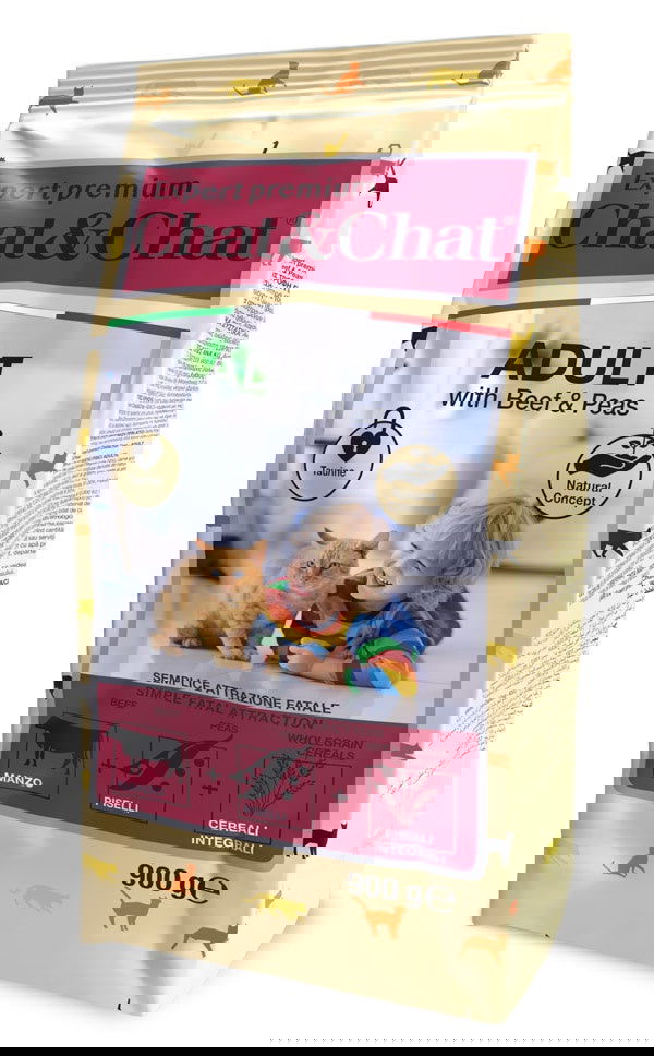 Chat&Chat Care Adult Beef&Peas Flavor Cat Dry Food 900g -  - PetsOffice