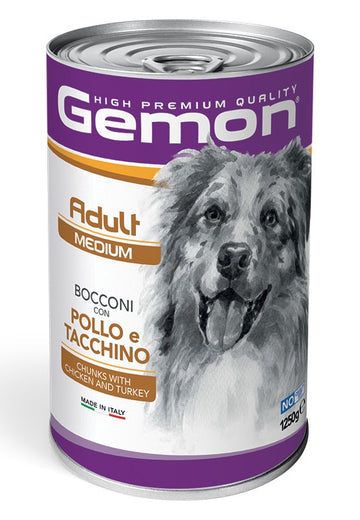 GEMON High Premium Chunks Chicken&Turkey Dog Wet Food 1250g