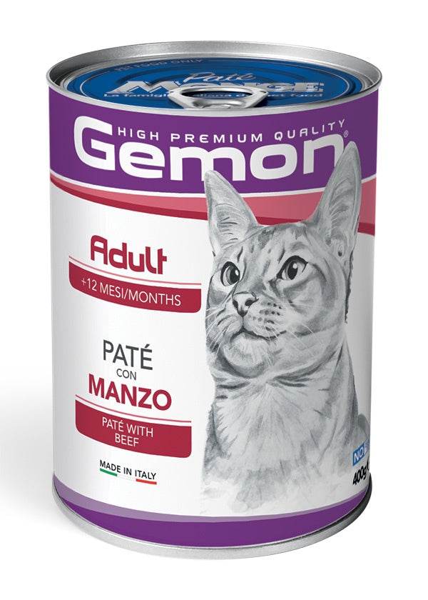 Paw & Joy Biggest Pet Supplies brand in Egypt | GEMON High Premium Paté Beef Cat Wet Food 400g