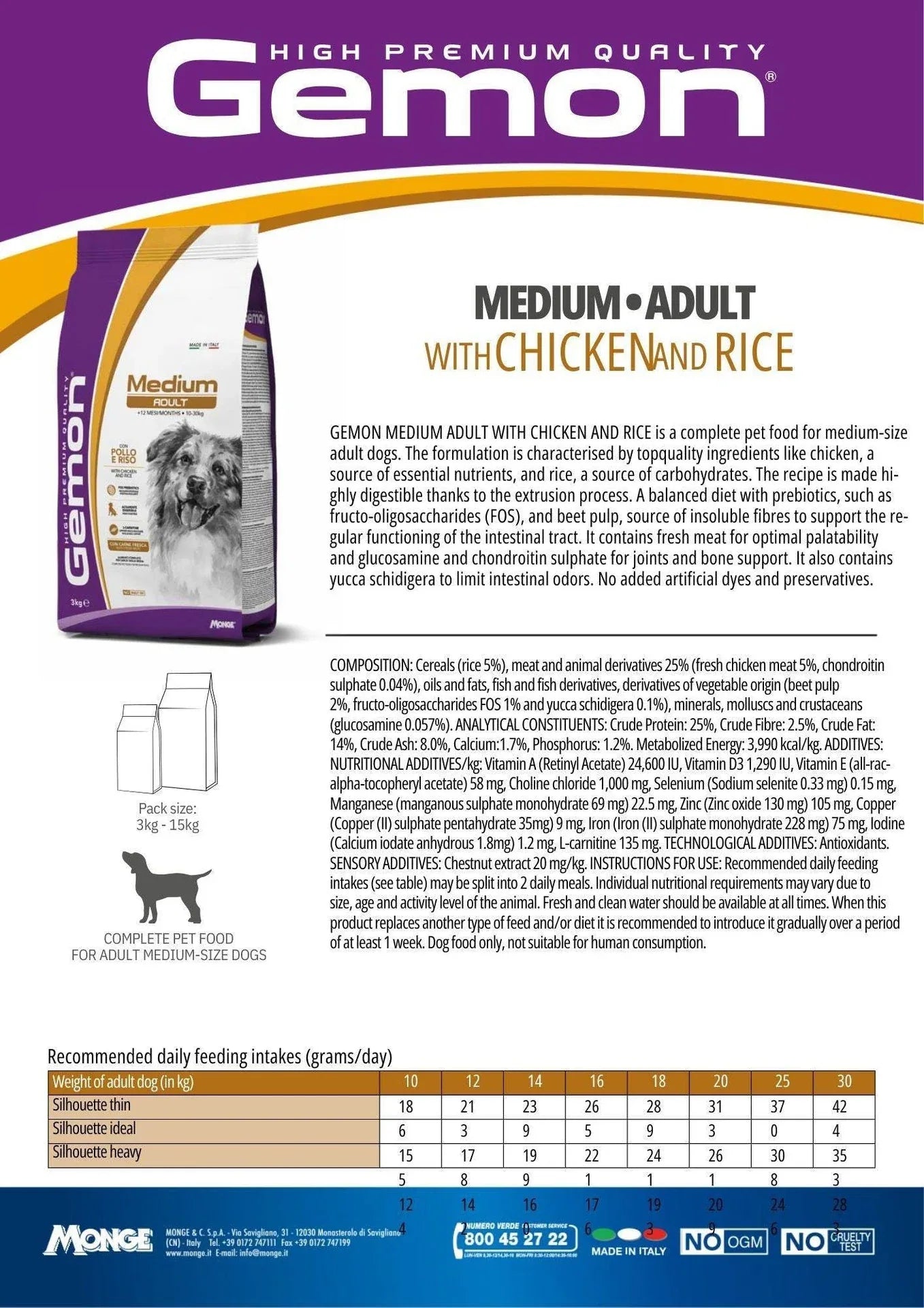 GEMON High Premium All Breeds Puppy&Junior Dog Dry Food 3kg - Paw & Joy