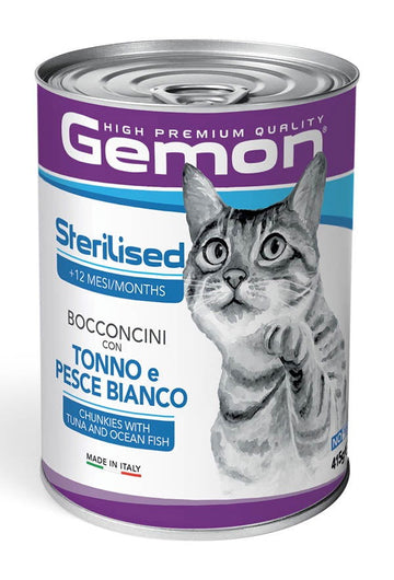 Gemon Sterilised Tuna&Ocean Fish Bites Cat Wet Food 415g -  - PetsOffice