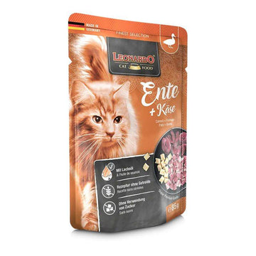 Paw & Joy Biggest Pet Supplies brand in Egypt | Leonardo Duck Cheese Cat Wet Food 85g