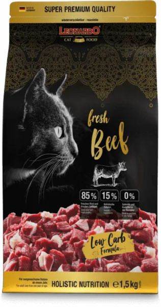 Paw & Joy Biggest Pet Supplies brand in Egypt | Leonardo Fresh Beef Cat Dry Food 1.5kg