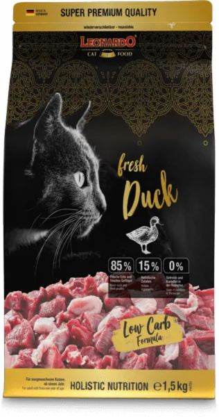 Paw & Joy Biggest Pet Supplies brand in Egypt | Leonardo Fresh Duck Cat Dry Food 1.5kg