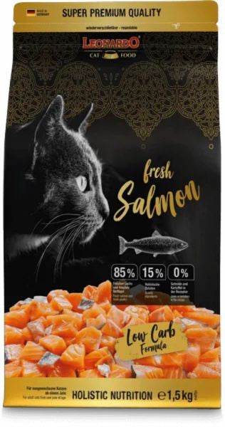 Paw & Joy Biggest Pet Supplies brand in Egypt | Leonardo Fresh Salmon Cat Dry Food 1.5kg