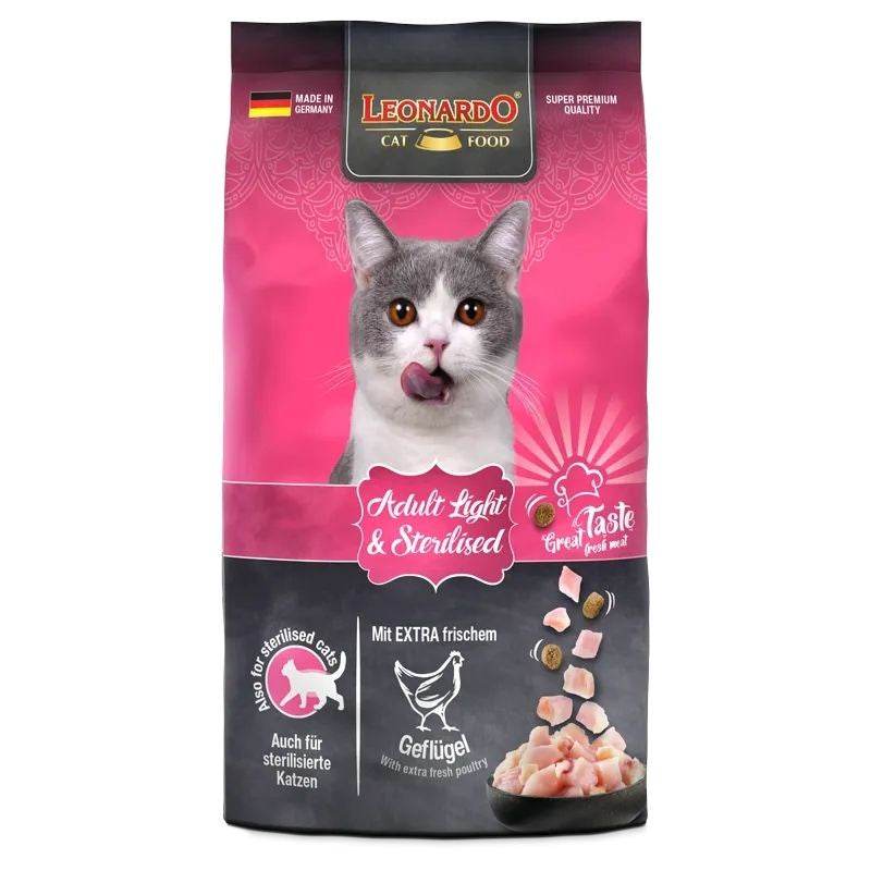Paw & Joy Biggest Pet Supplies brand in Egypt | Leonardo Light&Sterilized Cat Dry Food 300g