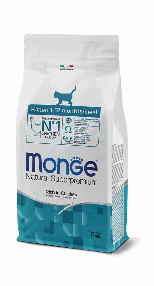 Paw & Joy Biggest Pet Supplies brand in Egypt | MONGE Super Premium Kitten Dry Food 1.5kg