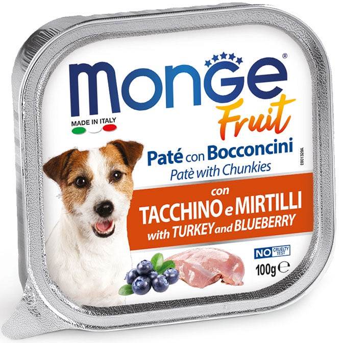 Paw & Joy Biggest Pet Supplies brand in Egypt | MONGE Super Premium Paté with Chunks Duck&Orange Dog Wet Food 100g