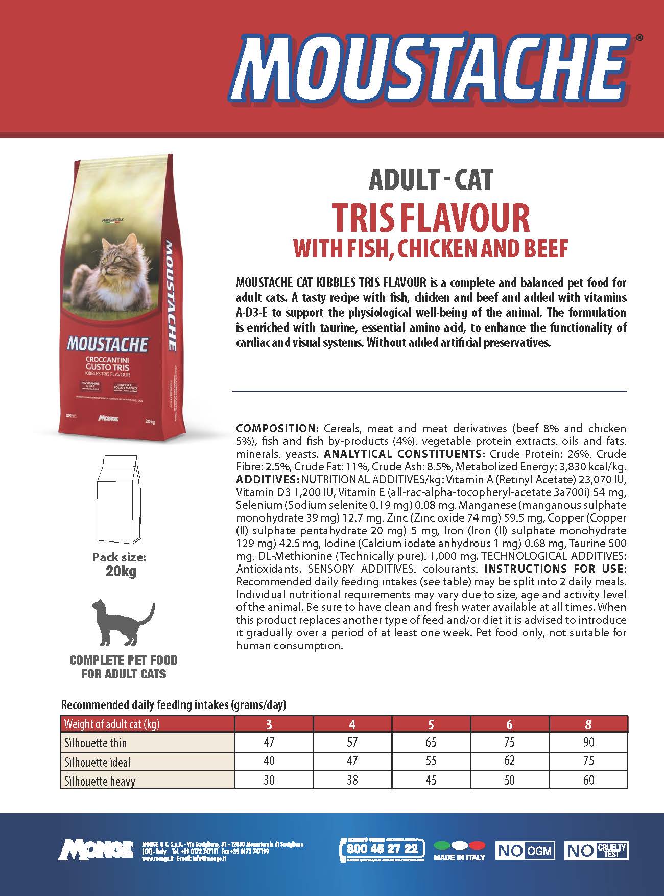 MOUSTACHE Tris Cat Dry Food 20kg