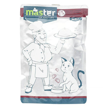 Paw & Joy Biggest Pet Supplies brand in Egypt | Master Cat Wet Food Beef Jelly Pouch 80g