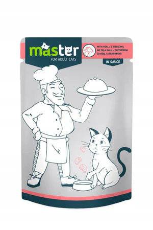 Paw & Joy Biggest Pet Supplies brand in Egypt | Master Cat Wet Food Beef Sauce Pouch 80g