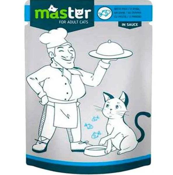 Paw & Joy Biggest Pet Supplies brand in Egypt | Master Cat Wet Food Fish Sauce Pouch 80g