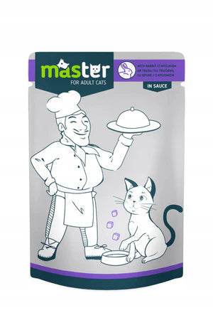 Paw & Joy Biggest Pet Supplies brand in Egypt | Master Cat Wet Food Rabbit Sauce Pouch 80g