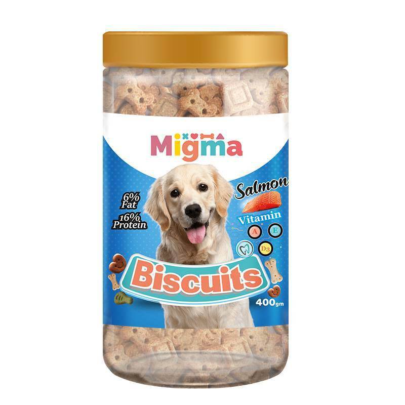 Paw & Joy Biggest Pet Supplies brand in Egypt | Migma Salmon Biscuit Dog Treats 400g