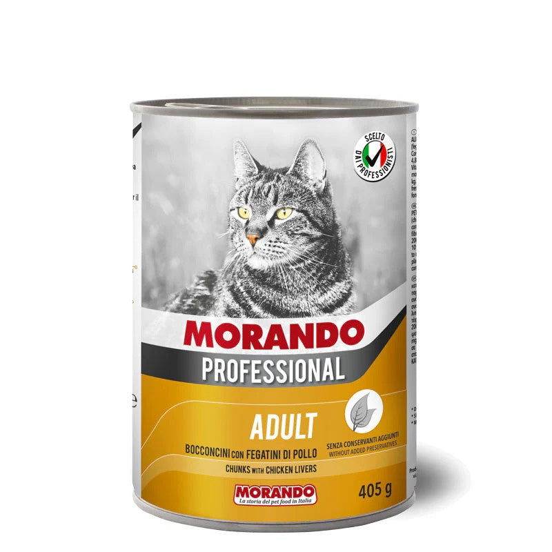 Paw & Joy Biggest Pet Supplies brand in Egypt | Morando Cat Wet Food Chunks Chicken&Liver 405g