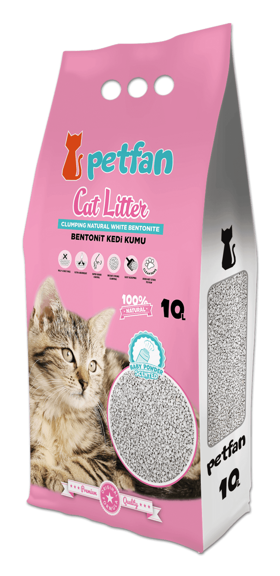 Paw & Joy Biggest Pet Supplies brand in Egypt | PETFAN Clumping Cat Litter Baby Powder 10L