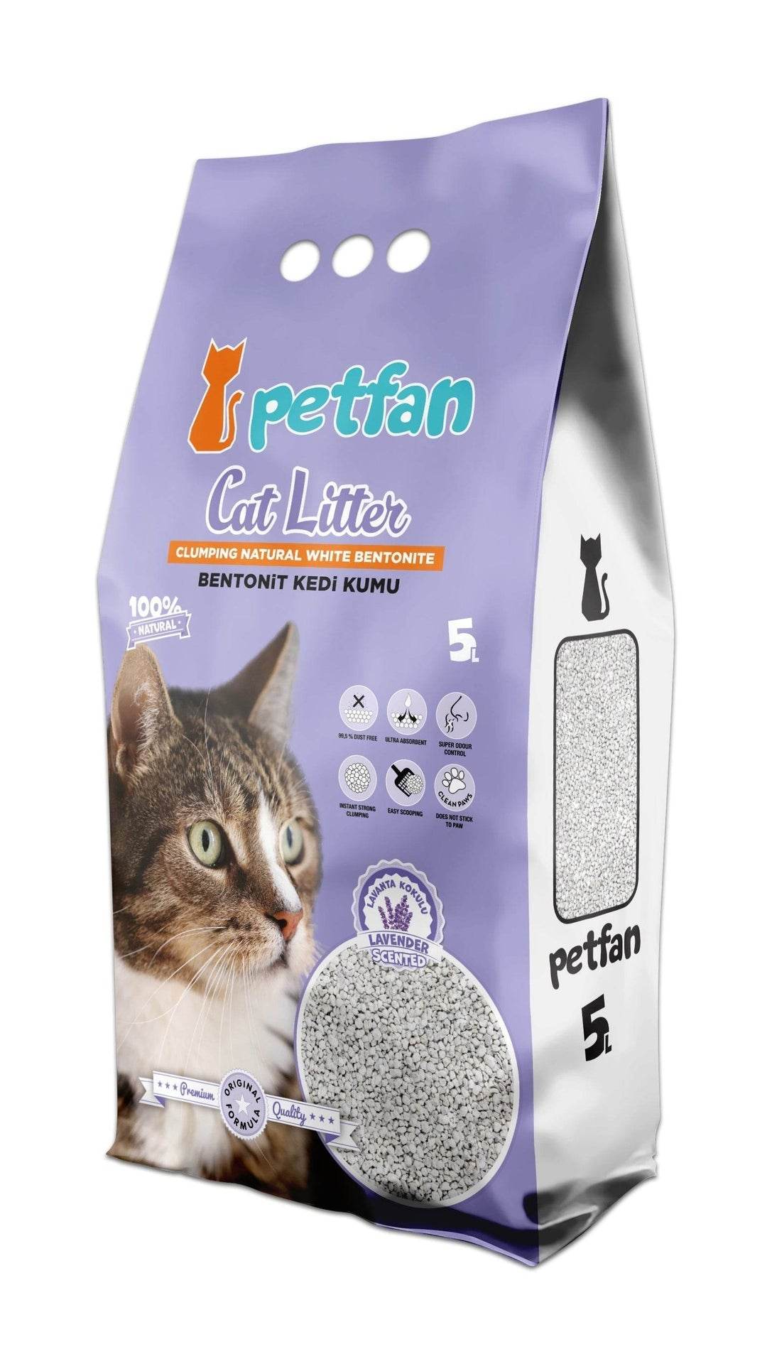 Paw & Joy Biggest Pet Supplies brand in Egypt | PETFAN Clumping Cat Litter Lavender 5L