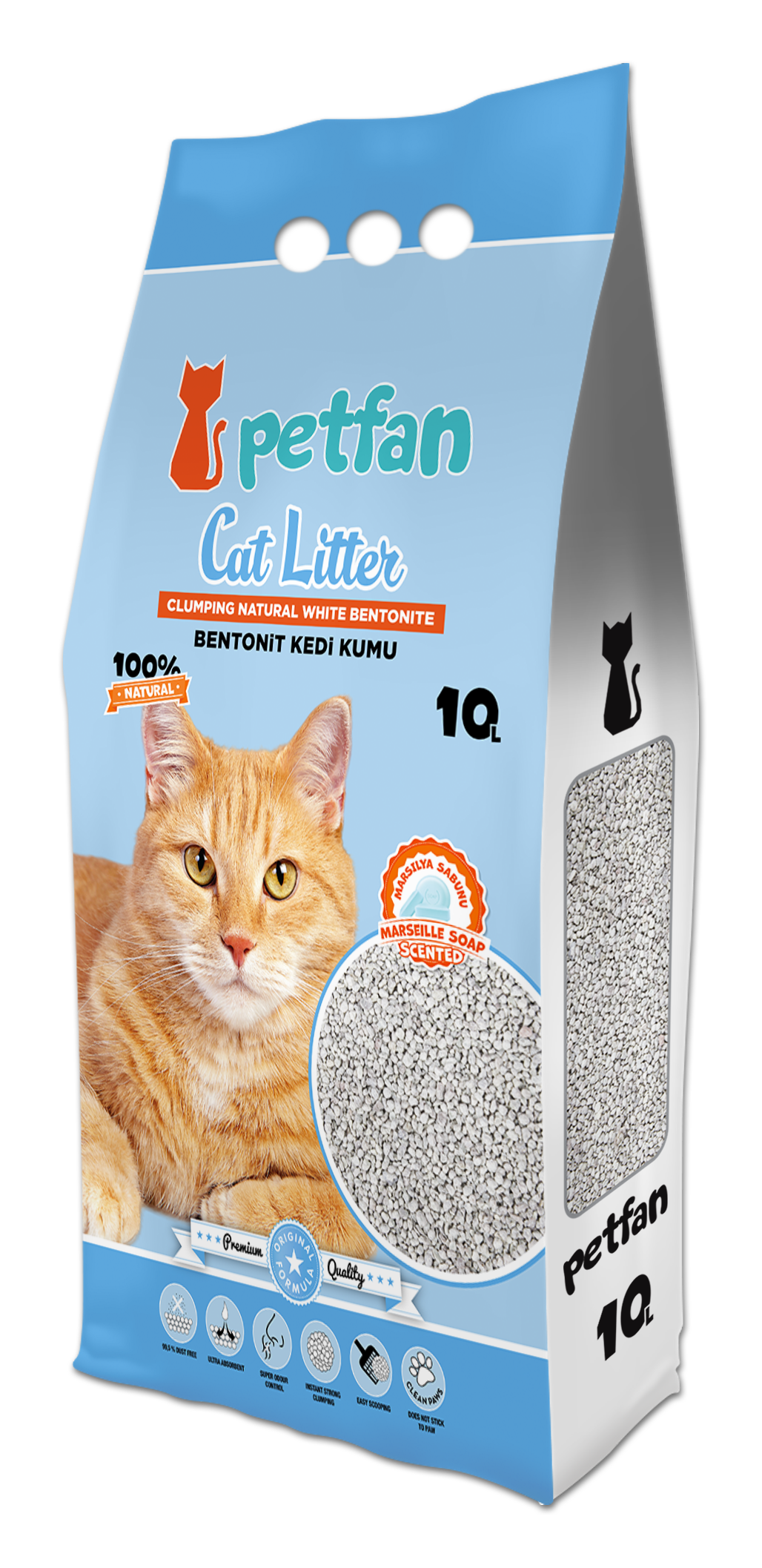 PETFAN Clumping Cat Litter Marseille Soap 10L -  - PetsOffice