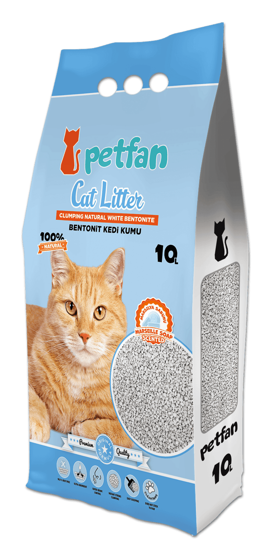 Paw & Joy Biggest Pet Supplies brand in Egypt | PETFAN Clumping Cat Litter Marseille Soap 10L