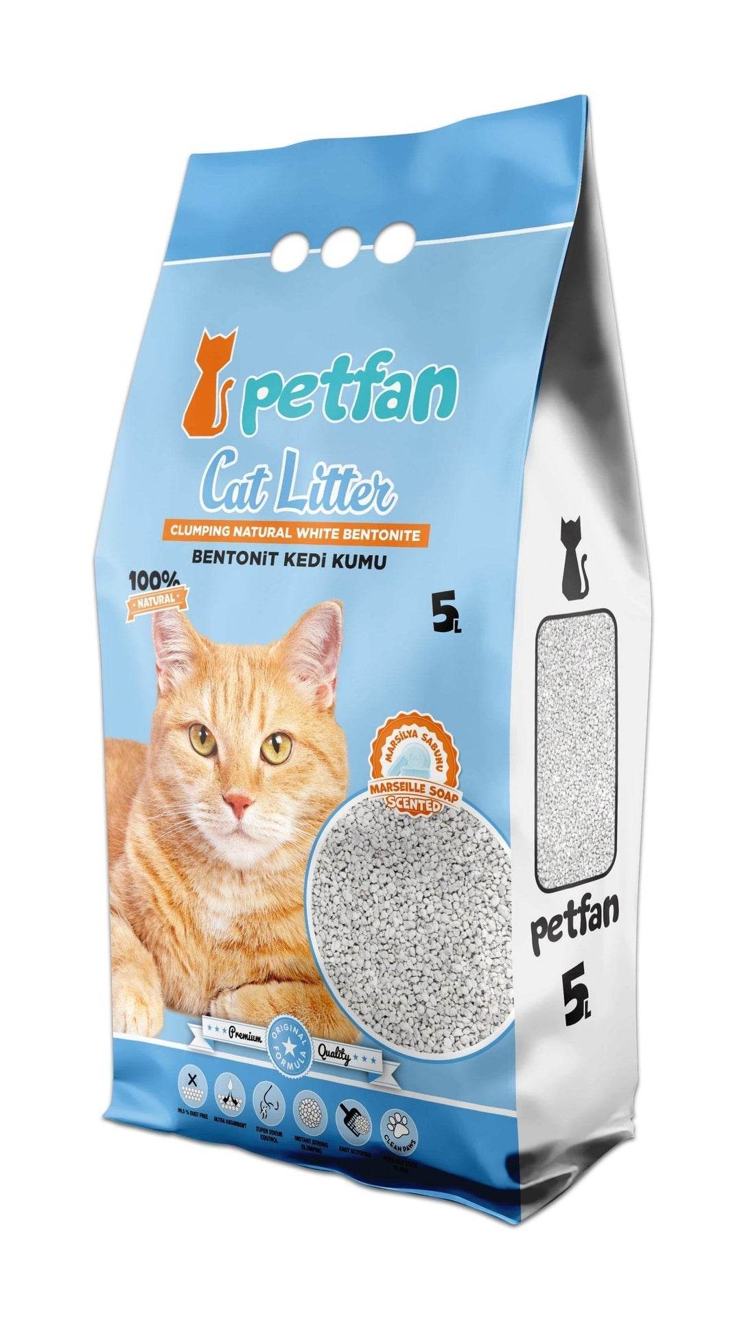 Paw & Joy Biggest Pet Supplies brand in Egypt | PETFAN Clumping Cat Litter Marseille Soap 5L