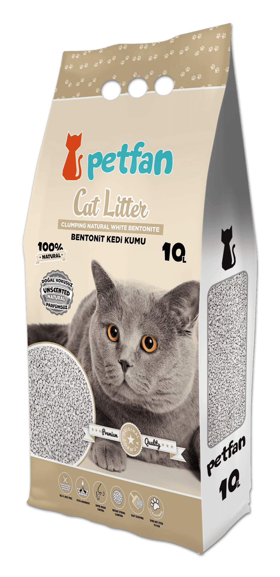 Paw & Joy Biggest Pet Supplies brand in Egypt | PETFAN Clumping Cat Litter Natural 10L