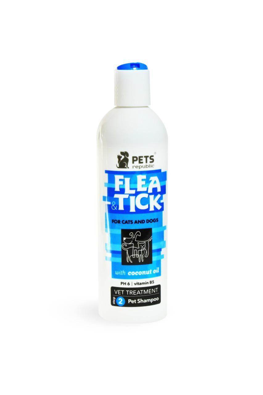Paw & Joy Biggest Pet Supplies brand in Egypt | Pets Republic Flea&Tick Shampoo With Coconut Oil 500ml