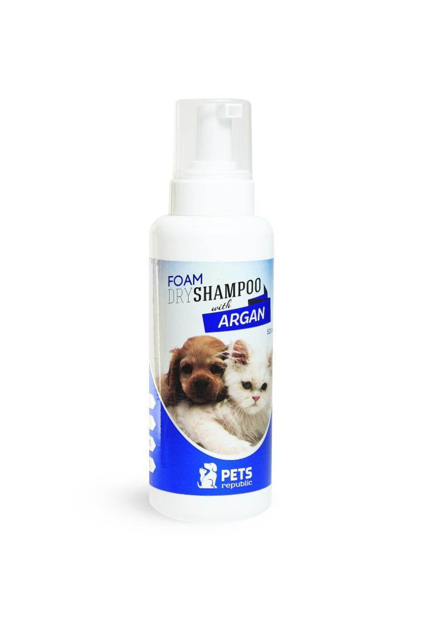 Paw & Joy Biggest Pet Supplies brand in Egypt | Pets Republic Foam Dry Shampoo with Argan Oil 520ml