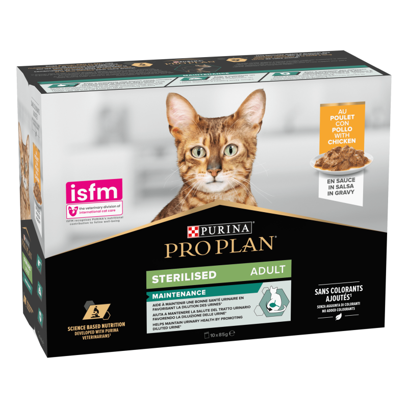 Pro Plan Sterilised Cat Wet Food Chicken Gravy Box 10*85g