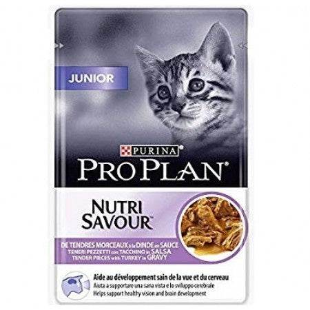 Paw & Joy Biggest Pet Supplies brand in Egypt | Pro Plan junior Nutri Savour With Turkey Pouch in Gravy 85g