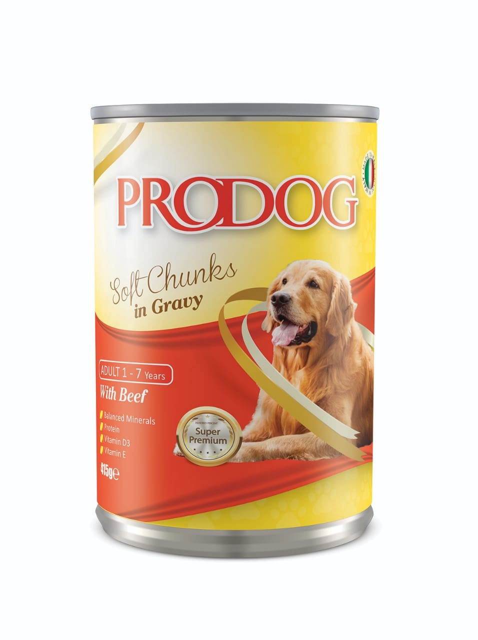 Paw & Joy Biggest Pet Supplies brand in Egypt | ProDog Wet Food Beef Chunks Gravy 415g