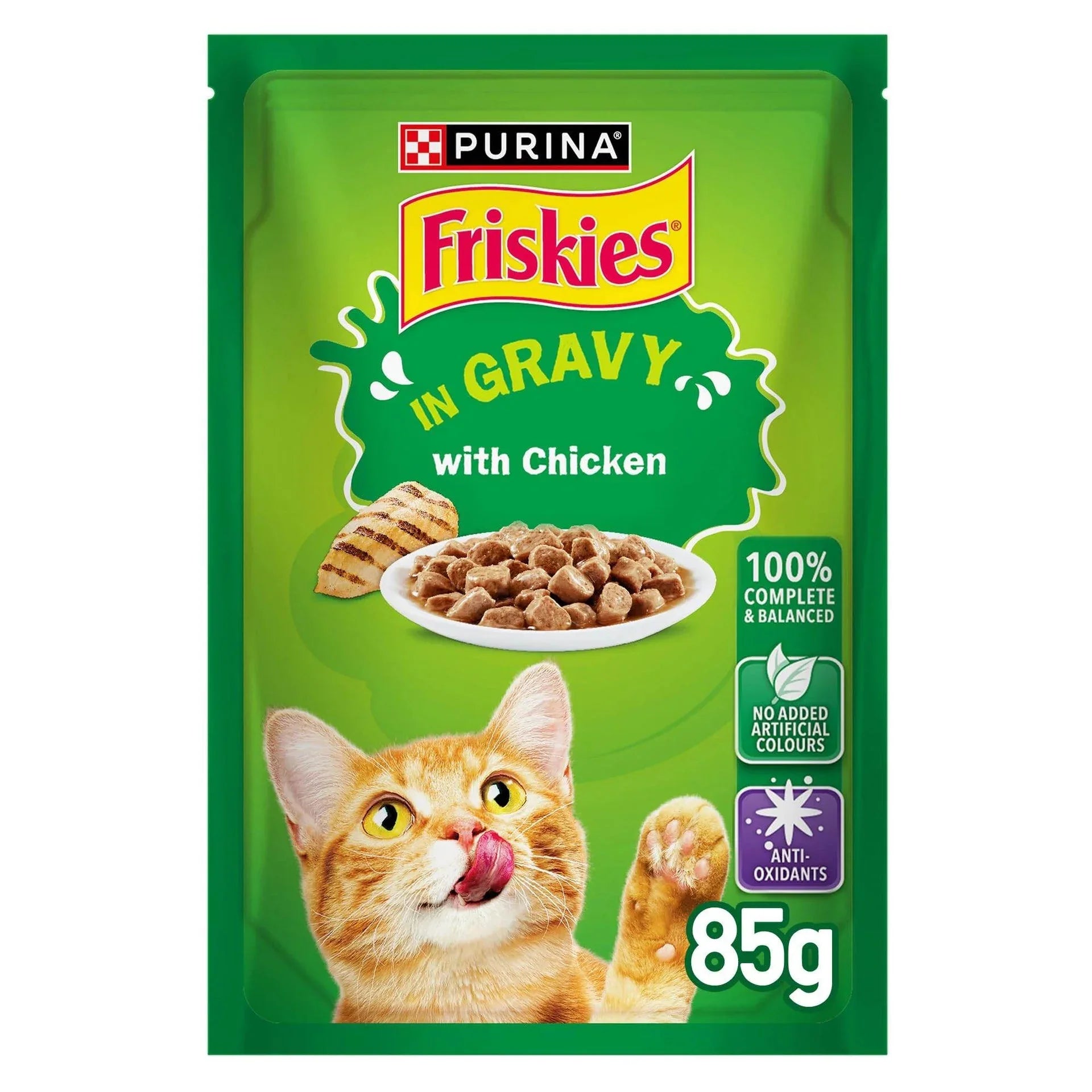 Purina Friskies Chicken Chunks Gravy Cat Wet Food Pouch 85g - Paw & Joy