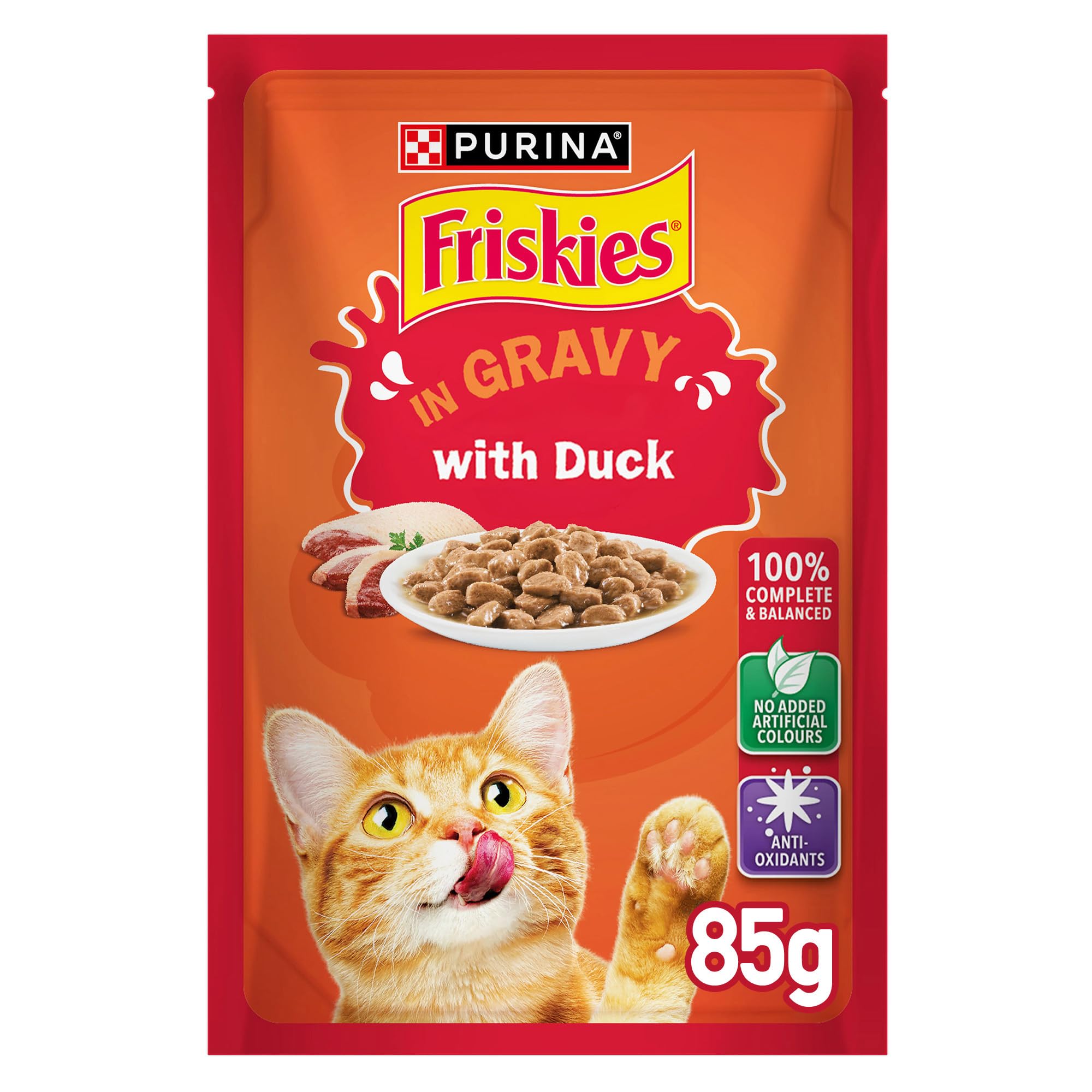 Purina Friskies Duck Chunks Gravy Cat Wet Food Pouch 85g