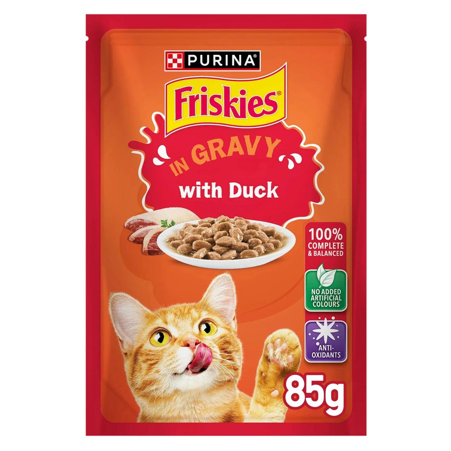 Purina Friskies Duck Chunks Gravy Cat Wet Food Pouch 85g - Paw & Joy