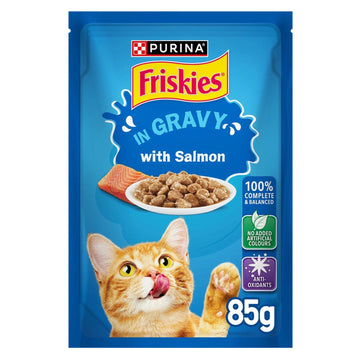 Purina Friskies Salmon Chunks Gravy Cat Wet Food Pouch 85g
