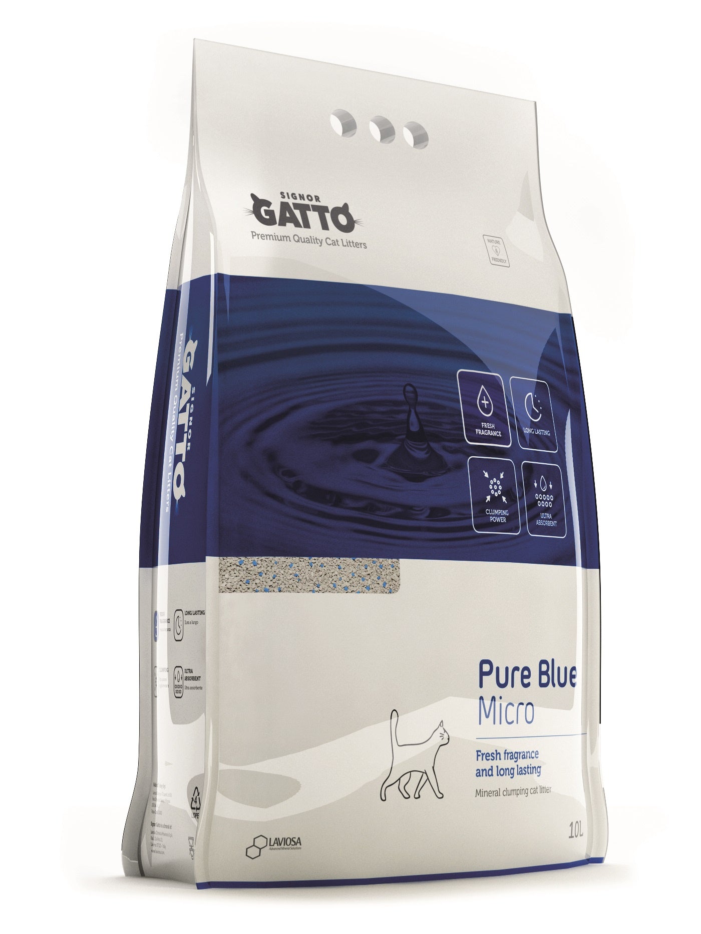 SIGNOR GATTO Pure Blue Micro Clumping Cat Litter 10L