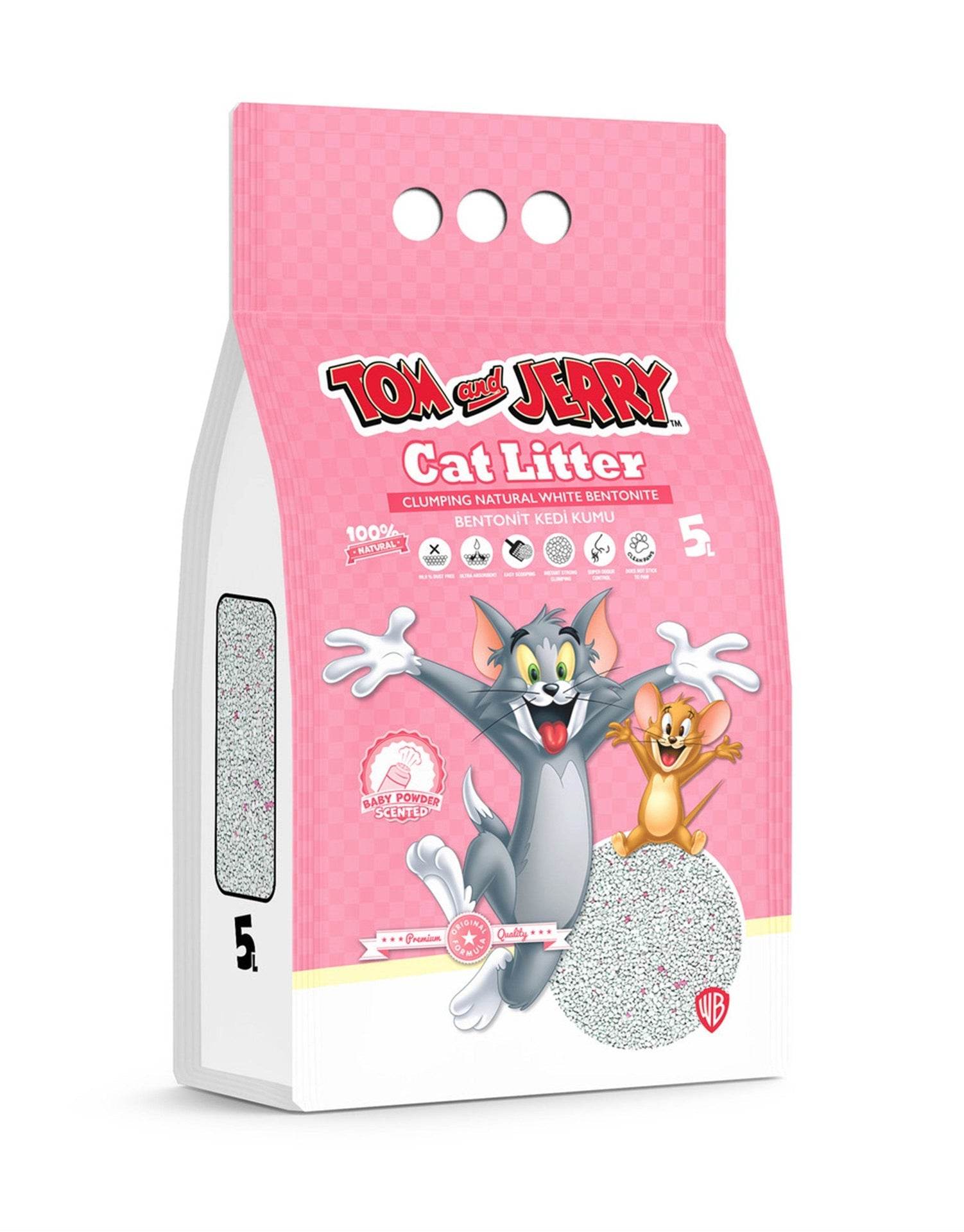 Paw & Joy Biggest Pet Supplies brand in Egypt | TOM&JERRY Clumping Cat Litter Baby Powder 5L