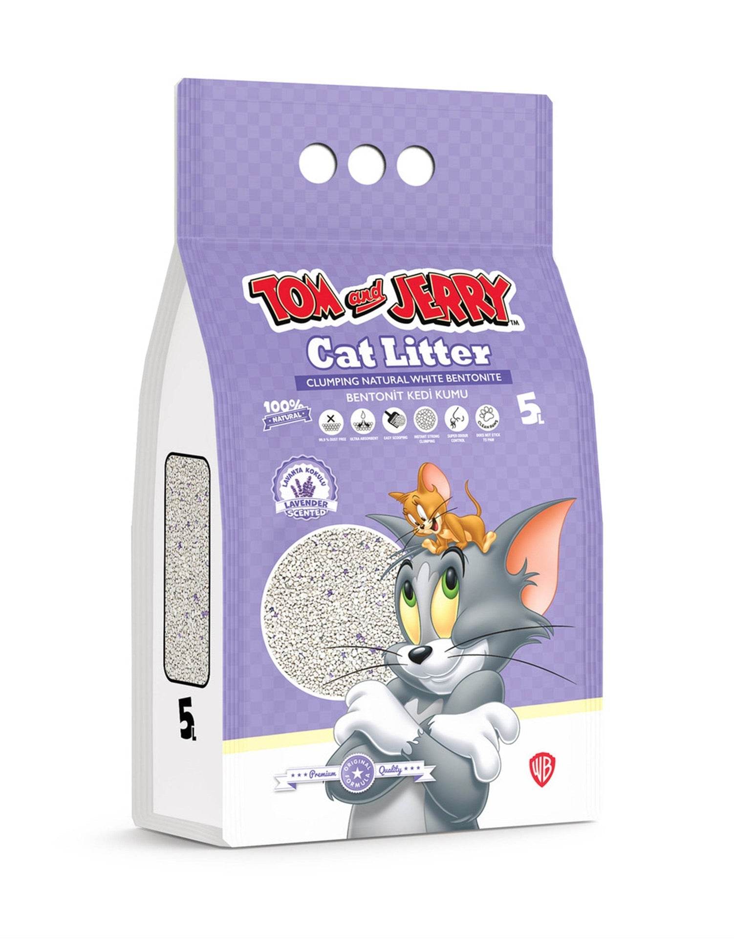 Paw & Joy Biggest Pet Supplies brand in Egypt | TOM&JERRY Clumping Cat Litter Lavender 5L