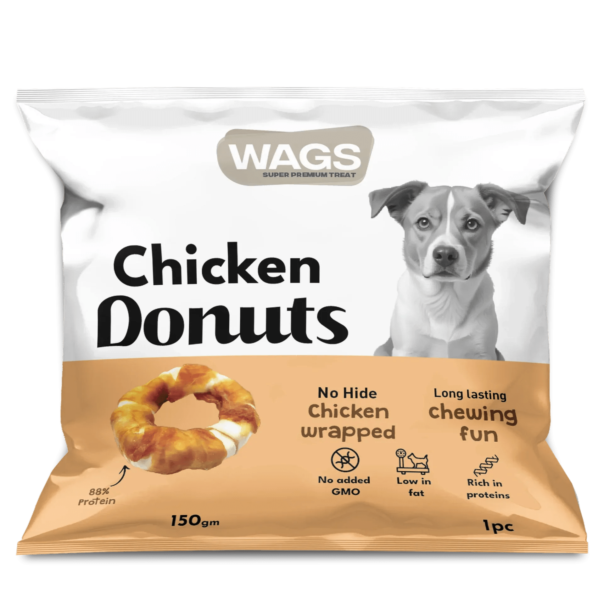 Wags Chicken Donut 1pc 150g - Paw & Joy