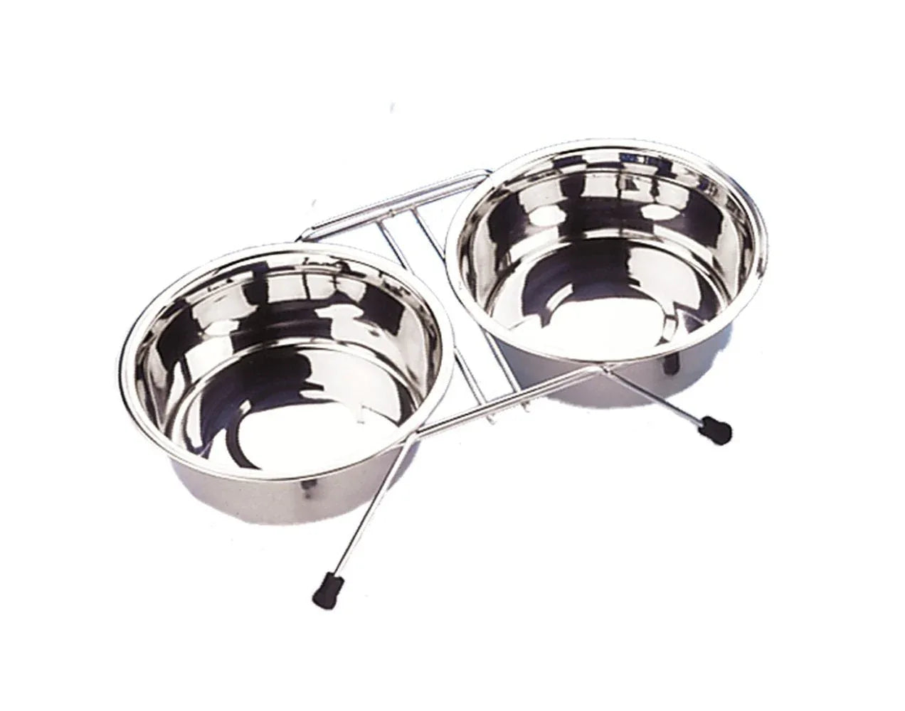 72822 NOBBY Double diner chrome incl. 2 bowls - Paw & Joy